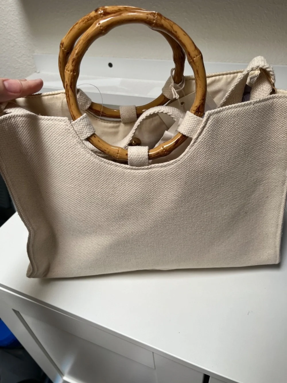 🐠 Beaded Under the Sea Tote Bag – Bamboo Handles – NWT